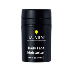 Lumin Daily Face Moisturizer bottle offers lightweight hydration for daily use.