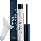 Lunavia 10X Lash Serum bottle close-up highlighting a premium daily conditioning formula