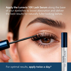 Lunavia 10X Lash Serum night routine setup ready for evening care