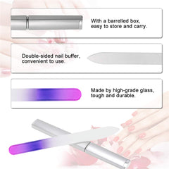 LUOTIVON double-sided crystal nail file, precise shaping with gentle filing.
