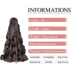 Luoyudu French Curly Braiding Hair 24inch 8pack ready for easy crochet installation