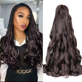Luoyudu French Curly Braiding Hair close-up showing soft fiber for natural-looking volume
