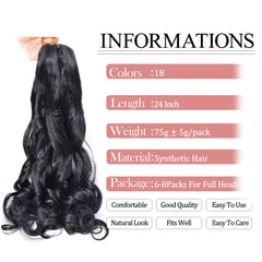 Luoyudu loose-wavy braiding hair 24 inch enables quick versatile updos