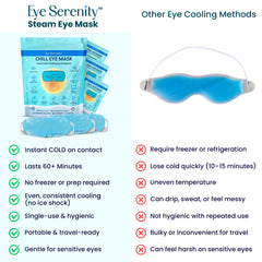 CHILL eye mask is disposable and hygienic, ideal for travel and on-the-go care.