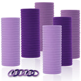 LuSeren 120-pc purple hair ties, gradient pack, secure hold for thick hair.