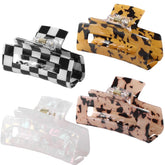 LuSeren 4-pack checkered clip for secure everyday styling.