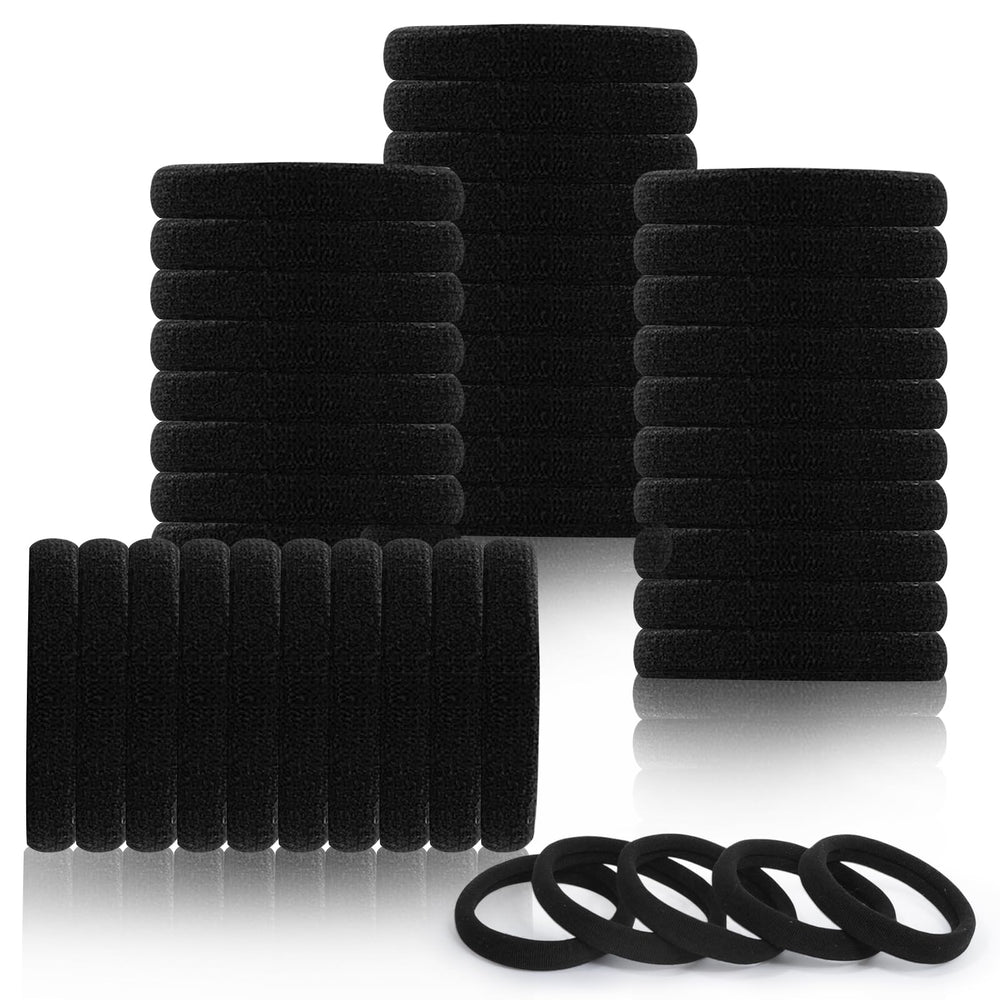 LuSeren 80-piece black thick hair ties for daily secure styling.