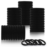 LuSeren 80-piece black thick hair ties for daily secure styling.
