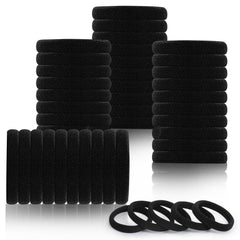 LuSeren 80-piece black thick hair ties for daily secure styling.