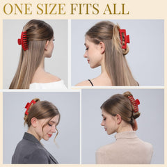 LuSeren pinzas rojas para cabello rizado: sujeción estable y cómoda.