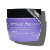 Luseta Biotina y Colágeno mascarilla en bote para cabello seco y dañado.