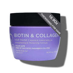 Luseta Biotina y Colágeno mascarilla en bote para cabello seco y dañado.