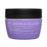 Mascarilla capilar Luseta biotina y colágeno en bote para cabello fino.