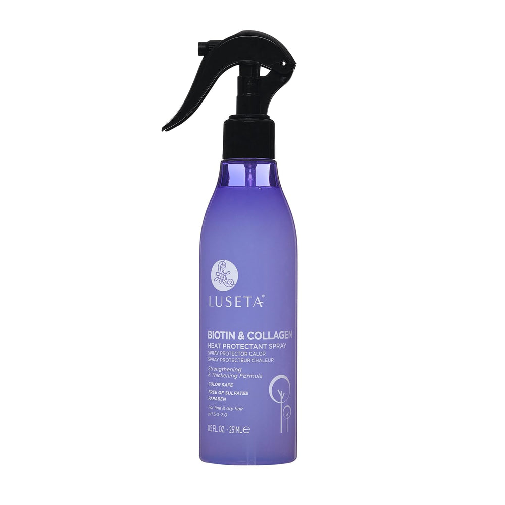 Luseta Biotina y Colágeno proteccion termica aerosol en botella.