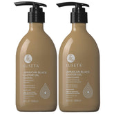 Luseta Castor Oil Shampoo bottle pour promotes cleansing with nourishing oils.