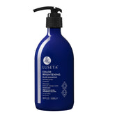 Luseta Color Brightening Blue Shampoo bottle showcases a color-safe formula for brunettes.