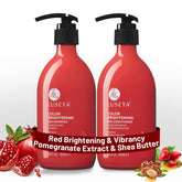 Luseta red hair shampoo bottle highlights vibrant copper tones for color-treated hair.
