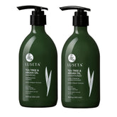 Luseta Tea Tree Shampoo bottle showing clarifying cleanse for oily scalp