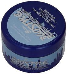 Luster's S-Curl 360 Wave Control Pomade jar back shows ingredients and usage tips.