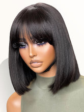LUVME HAIR 10in light yaki straight bob with bangs for a natural daily look