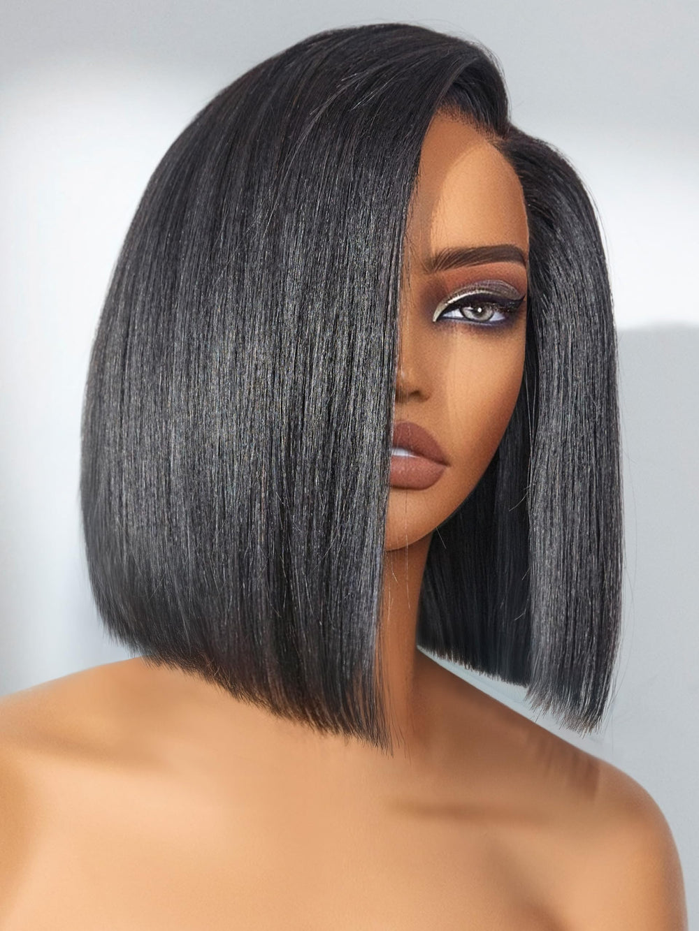 LUVME HAIR bob wig ready-to-wear close-up showing secure fit and style