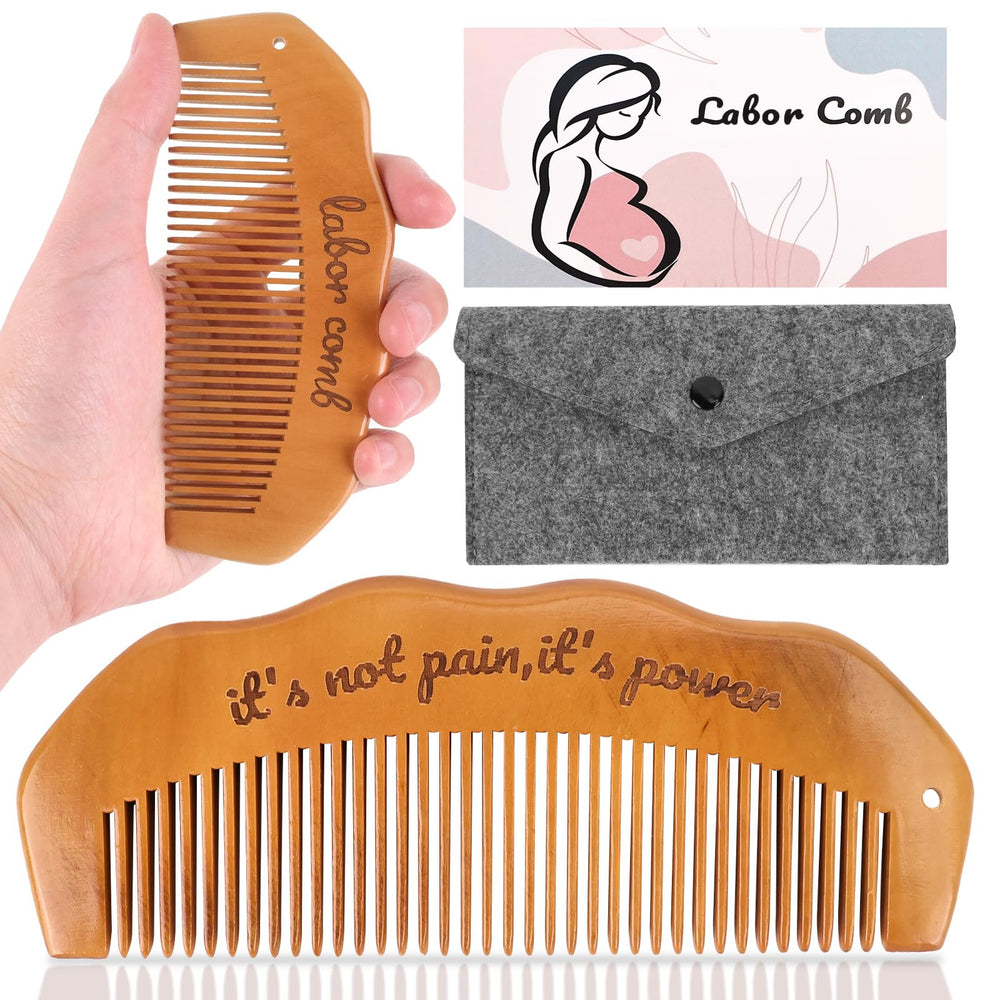 luwrevc birth comb in hand showcasing acupressure relief for labor