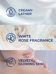 Jabón LUX Internacional, aroma flor blanca para una experiencia sensorial suave.