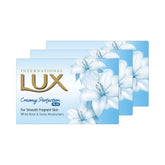 Jabón LUX Internacional, barra cremosa con aroma floral para piel suave.