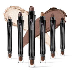 LUXAZA muestra conjunto de 6 lápices de sombra en taupe mauve con brillo metálico para diario