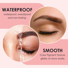 Luxe Cosmetics aplicación de tinte marrón en cejas para look natural