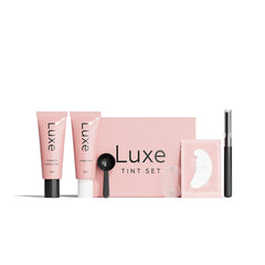 Luxe Cosmetics conjunto color marrón para cejas y pestañas, tono natural y duradero
