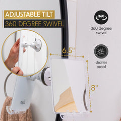 Luxo shatterproof fogless mirror designed for durable shower use