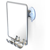 Luxo shower mirror with anti fog coating for a clear shave in steamy showers