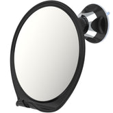 Luxo Shower Mirror Black front view with anti-fog coating for clear shave.