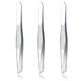 LUXXII slant tweezers close-up with 25-degree tip for precise brow shaping.