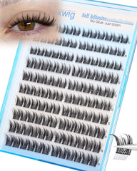 Lvmixwig self-adhesive lash clusters, 10mm, for natural daily wear.