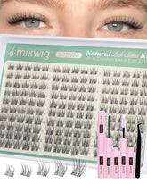 Lvmixwig short lash clusters 8-12mm on invisible band for a natural daily look