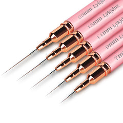 Lykjdnz pink nail-art liner brush set for precise detailing and long lines.
