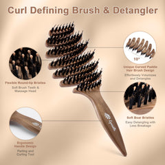Lynnieillère boar bristle brush ergonomic handle for comfortable daily brushing.