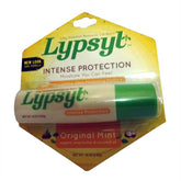Lypsyl Intense Protection Original Mint lip balm in action with one-hand slide.