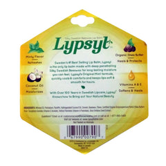 Lypsyl Original Mint balm demonstrating long-lasting moisture and smooth coverage.