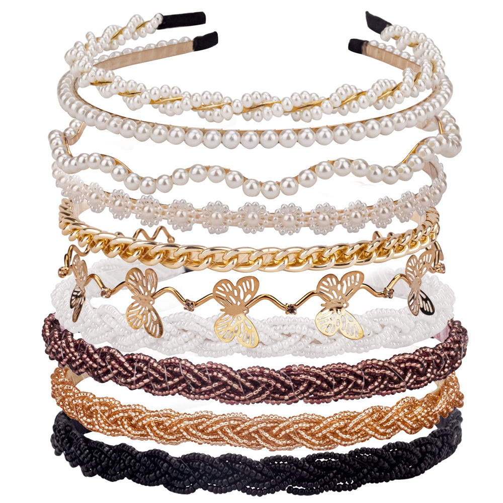 Diadema LYroo con perlas y cuentas para un look elegante diario.