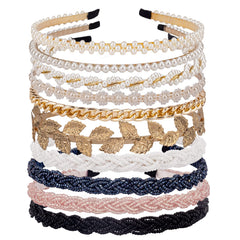 Headband LYroo de perlas con abalorios, ideal para un look elegante.