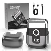 LYRSLF electric foil shaver front view shows the three-blade system for precise shaving