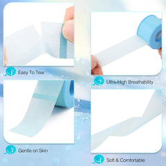 LZM breathable silicone gel lash tape close-up showing skin-friendly material