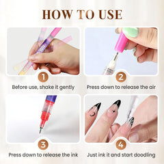 LZUPIKC Nail Art Pens deliver smooth ink flow for easy DIY designs.
