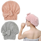 Toalla para cabello M-bestl de microfibra con gorro absorbe rápido para secar el cabello.