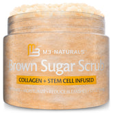 M3 Naturals exfoliante de azúcar moreno para la cara, exfoliación suave y piel luminosa