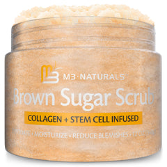 M3 Naturals exfoliante de azúcar moreno para la cara, exfoliación suave y piel luminosa