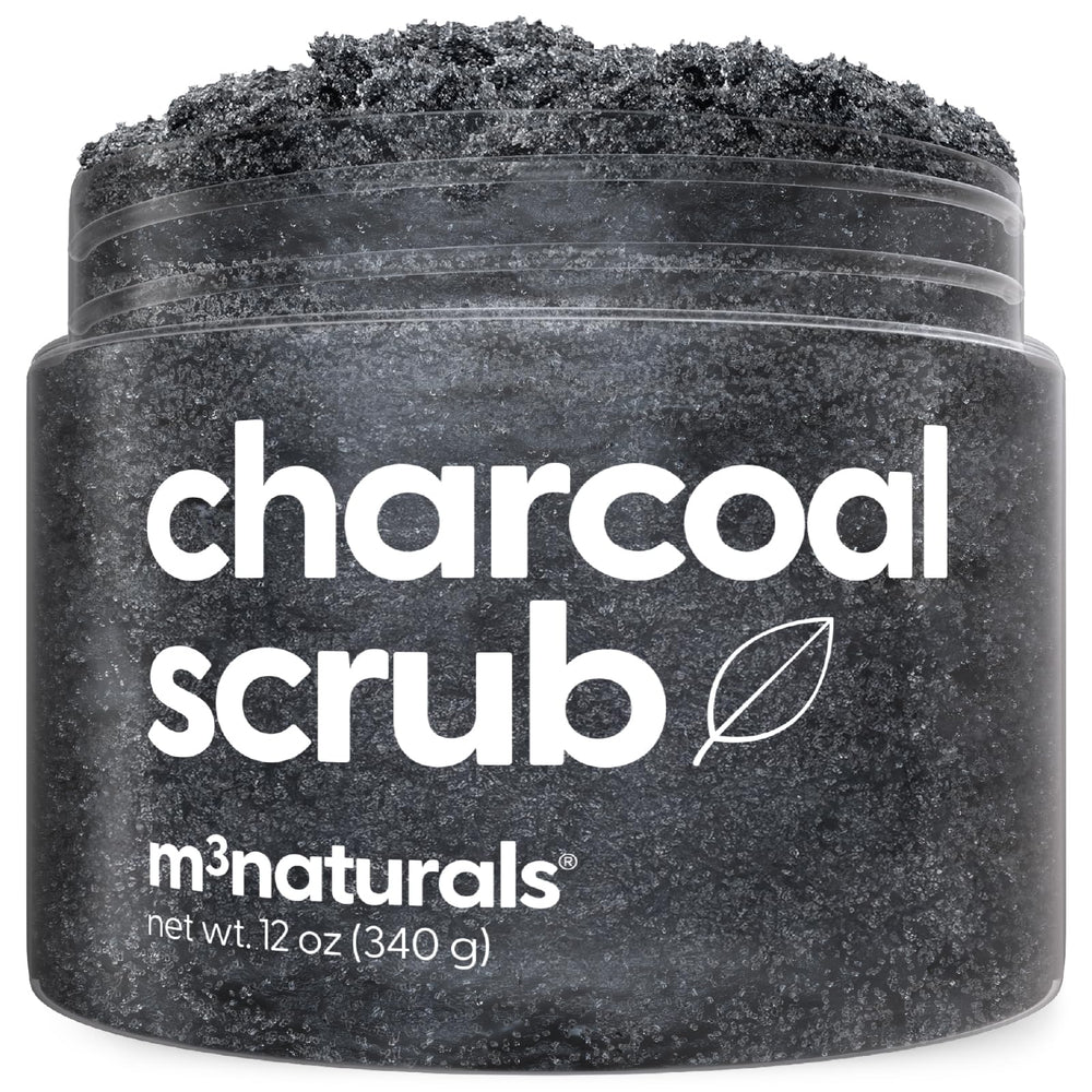 M3 Naturals exfoliante de carbón activo para cuerpo, exfolia y limpia poros profundamente